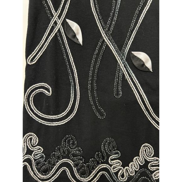 Objects D’art Vintage 90s Y2K All Over Embroidered Metallic Short Sleeve Top Med - Picture 6 of 11